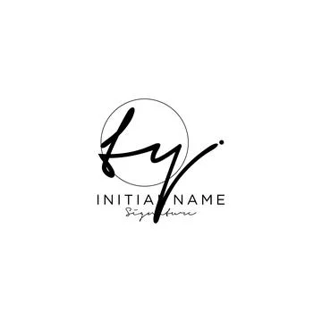 TY Initial handwriting logo design Stock Illustration