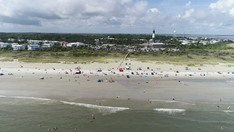 Tybee Island Beach Drone Video stock 96126152