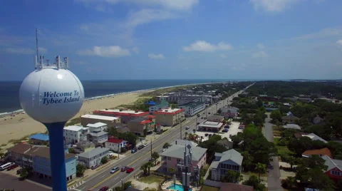 Tybee island water tower Stock Footage 64592809