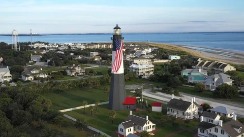 Tybee Light Aerial Revolve Vídeo Stock 95188103