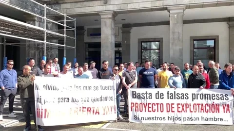 TYC Narcea's staff requests the reactivation of permits to resume their jobs, Ov Stock Footage 332425308