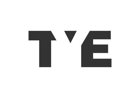 TYE logo design. Initial letter T Y E bold font style for tech startups, co.. Stock Illustration