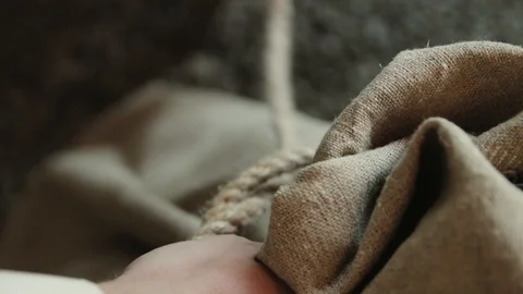 Tying a bag Stock Footage 128042496