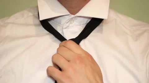 Tying The Black Tie Stock Footage 62828085
