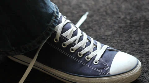 Tying Canvas Shoes Stock-Footage 22604742