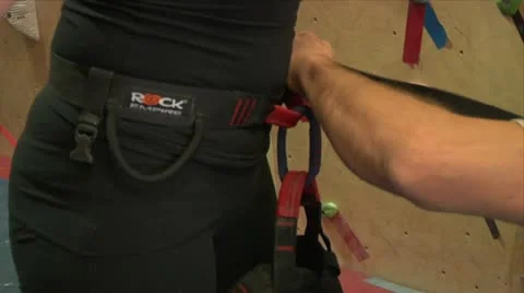 Tying in a climber with Climbing Knots Stock Footage 19761200