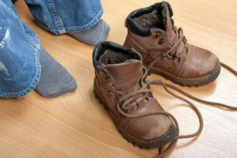 Tying lace Stock Photos