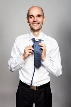 Tying a Necktie Foto stock