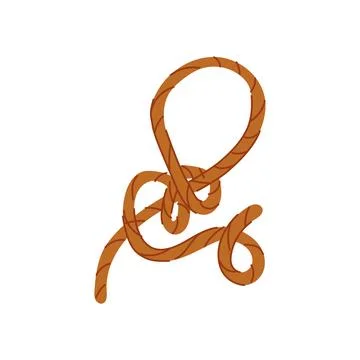 Tying rope knot cartoon vector illustration 스톡 일러스트