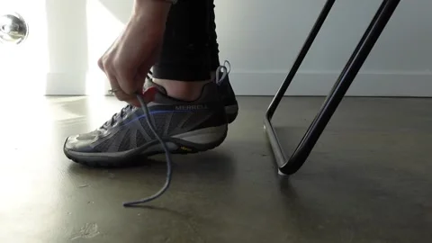 Tying Shoe laces 01 Stock Footage 146713088