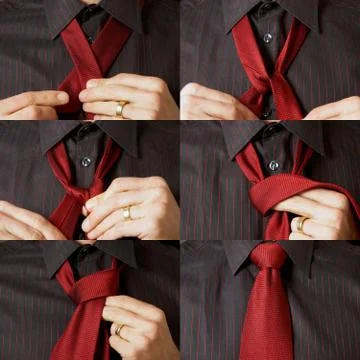 Tying tie sequence Stock Photos