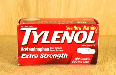 Tylenol caplets box Stock Photos