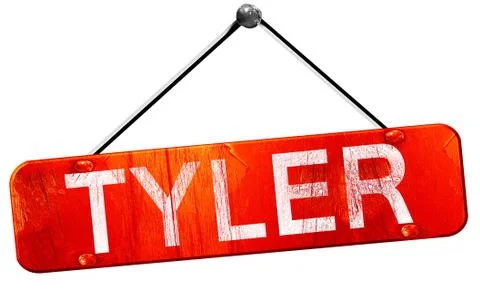 Tyler, 3D rendering, a red hanging sign Stock Illustration