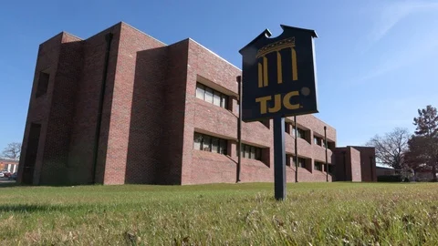 Tyler Junior College Small Sign Dolly Wide Shot Stock Footage 99429037