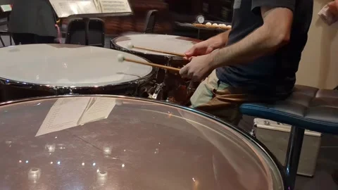 Tympani Drum Warms Up with Orchestra with Audio Stock Footage 289791441