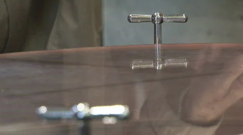 Tympani or kettle drum being played with soft mallet Stock Footage 558449