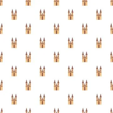 Tyn church gothic architecture pattern in prague czech republic Stock Illustration