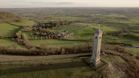  Tyndale Monument, a tower built in 1866 near North Nibley, Gloucestershire, UK Stock Footage 237870010
