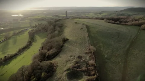  Tyndale Monument, a tower built in 1866 near North Nibley, Gloucestershire, UK Stock Footage 237870052