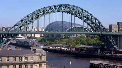 Tyne bridge view in Newcastle, United Kingdom Stock Footage 156164953
