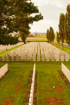 Tyne cot cemetery first world war flanders belgium Stock Photos