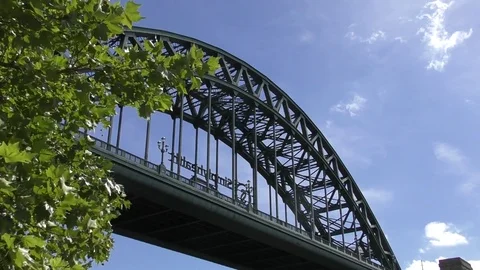 Tyne girder bridge moving clouds Stock Footage 80759201