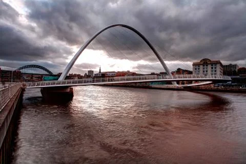 Tyne river millenium bridge Stock Photos