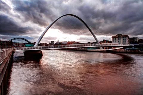 Tyne river millenium bridge Stock Photos
