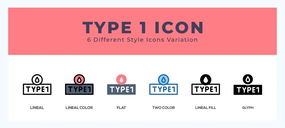 Type 1 icon set. Design elements for logo 库存插图