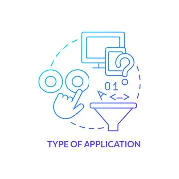 Type of application blue gradient concept icon Illustrazione stock