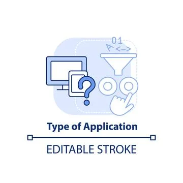 Type of application light blue concept icon 스톡 일러스트