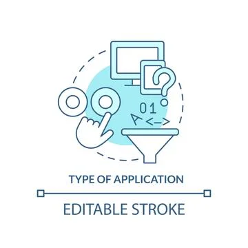 Type of application turquoise concept icon Stockillustratie