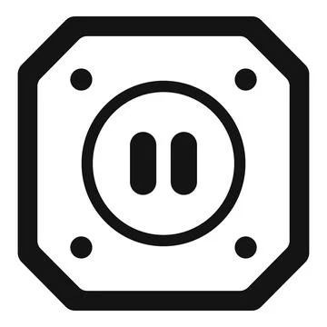 Type b electrical socket outlet showing two vertical power pins Stock Illustration