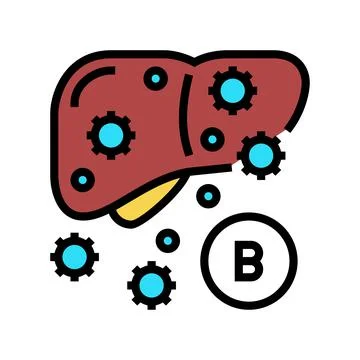 Type b hepatitis color icon vector illustration Stock Illustration