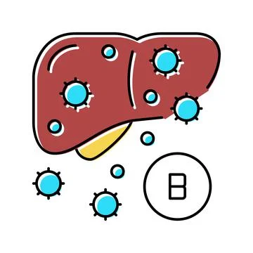 Type b hepatitis color icon vector illustration Stock Illustration