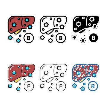 Type b hepatitis color simplified icon vector Stock Illustration