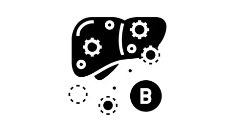 Type b hepatitis glyph icon animation Stock Footage 165054343