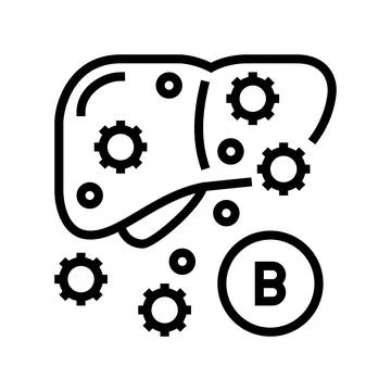 Type b hepatitis line icon vector illustration Stock Illustration