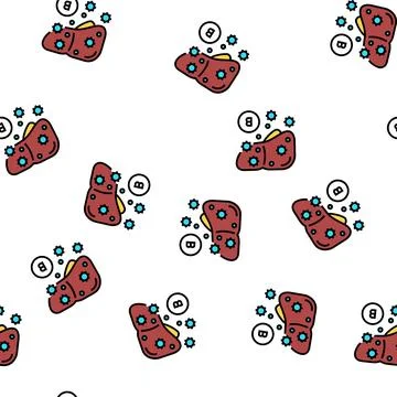 Type b hepatitis vector seamless pattern Stock Illustration