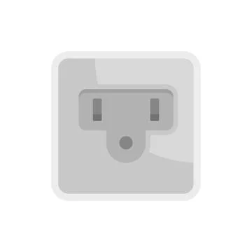 Type B power socket icon flat isolated vector 库存插图