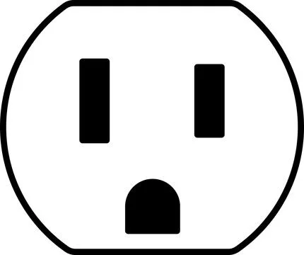 Type B socket outlet icon. Illustrazione stock