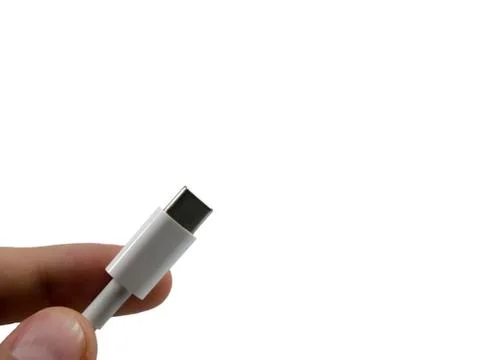 Type C cable isolated on the white background Foto stock