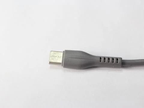 Type c charger plug on white background Stock Photos