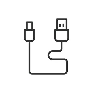 Type-C cord, in line design. Type-C, cord, cable, connector, USB, reversible Stock Illustration