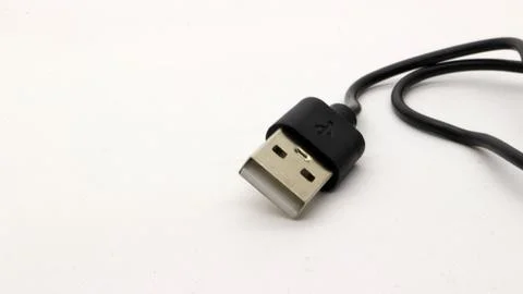 Type C data cable is black Stock Photos