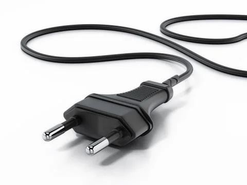 Type C Europe electric plug isolated on white background. 3D illustration Stock Illustration