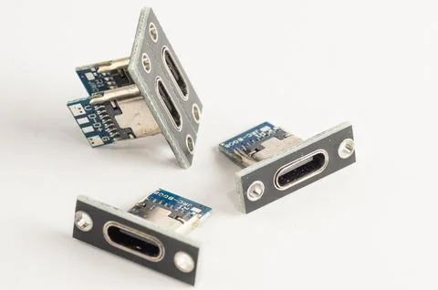Type-C Female Connector Jack Charging Stock Photos