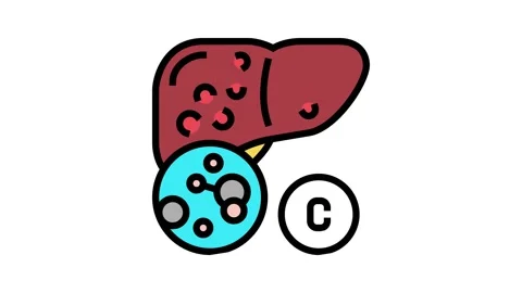 Type c hepatitis color icon animation Stock Footage 165032600