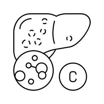 Type c hepatitis line icon vector illustration Stock Illustration