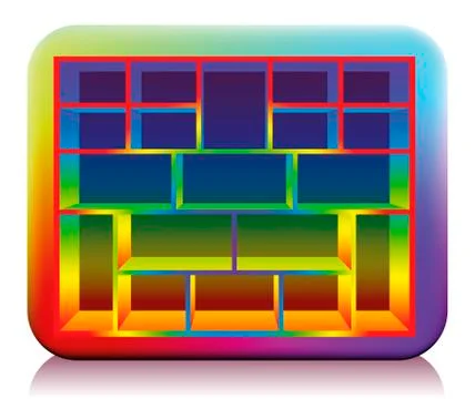 Type Case Colored Rounded Edges Stock Illustration